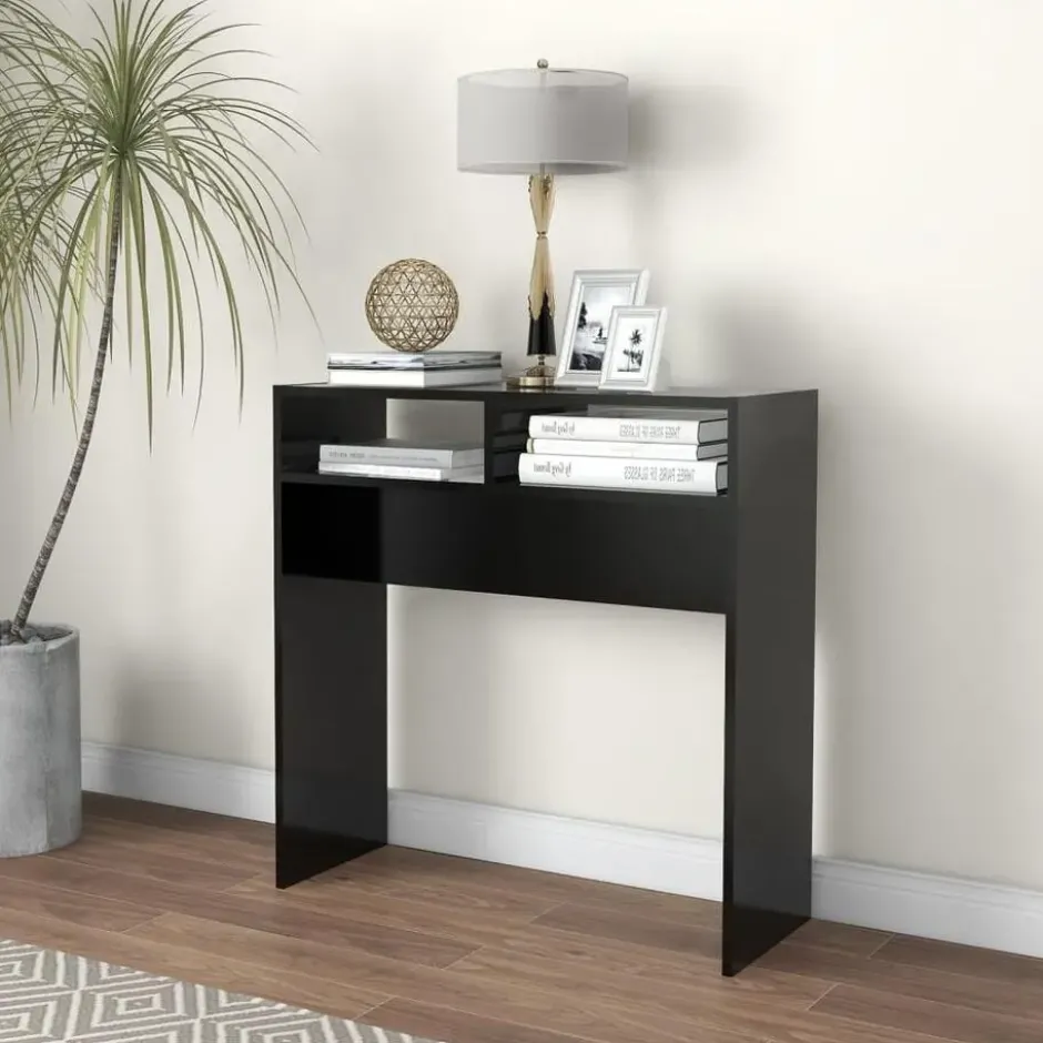 vidaXL - Bijzettafel - Zwart - Bewerkt hout