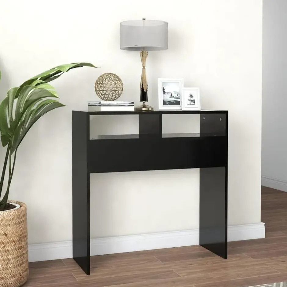 vidaXL - Bijzettafel - Zwart - Bewerkt hout