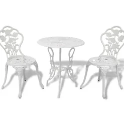 vidaXL - Bistroset Bistrosets - Wit - Aluminium