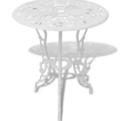 vidaXL - Bistroset Bistrosets - Wit - Aluminium