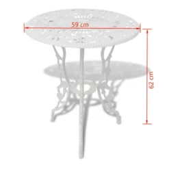 vidaXL - Bistroset Bistrosets - Wit - Aluminium