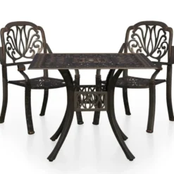 vidaXL - Bistroset - Bruin - Aluminium