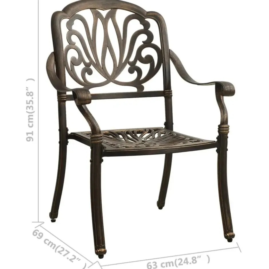 vidaXL - Bistroset - Bruin - Aluminium