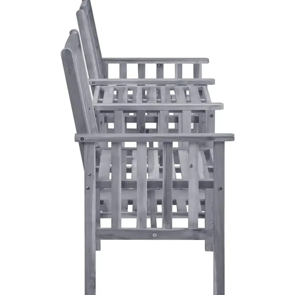 vidaXL - Bistroset - Grijs - Hout - 159x61x92 cm