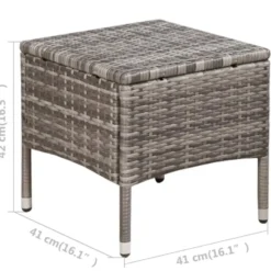 vidaXL - Bistroset - Grijs - Poly rattan