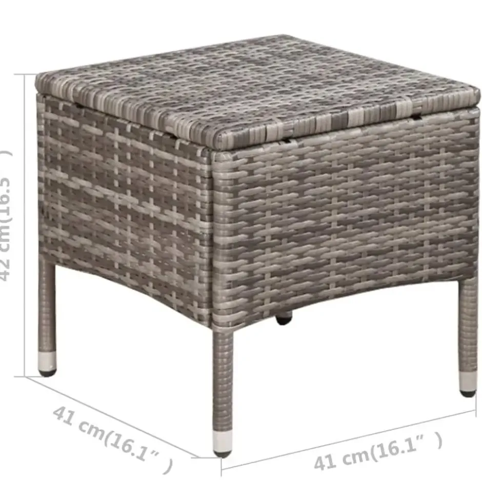 vidaXL - Bistroset - Grijs - Poly rattan