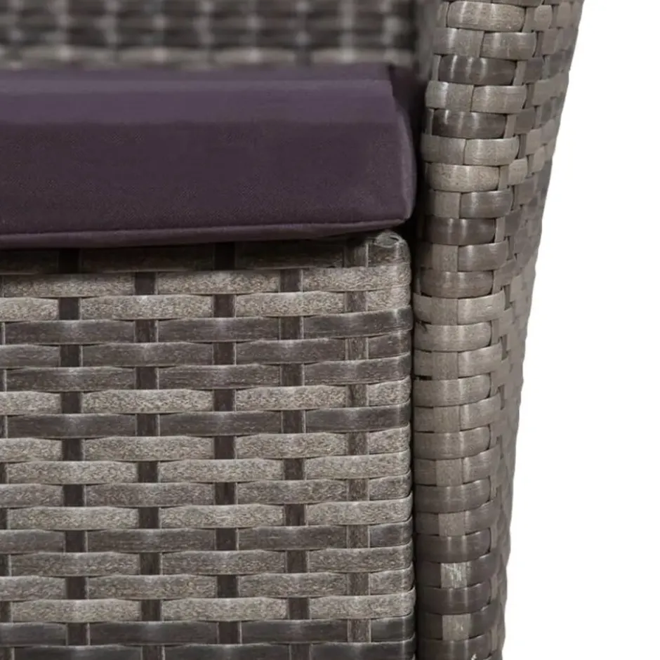 vidaXL - Bistroset - Grijs - Poly rattan