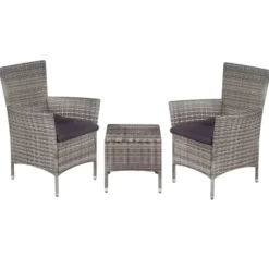 vidaXL - Bistroset - Grijs - Poly rattan