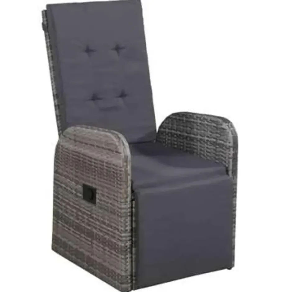 vidaXL - Bistroset - Grijs - Poly rattan