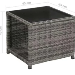 vidaXL - Bistroset - Grijs - Poly rattan