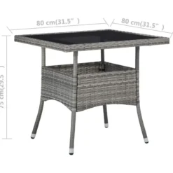 vidaXL - Bistroset - Grijs - Poly rattan