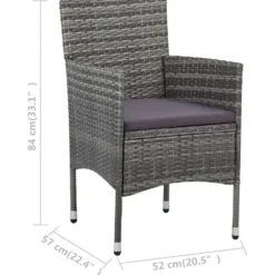 vidaXL - Bistroset - Grijs - Poly rattan