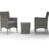 vidaXL - Bistroset - Grijs - Poly rattan en gehard glas - 3 stuks