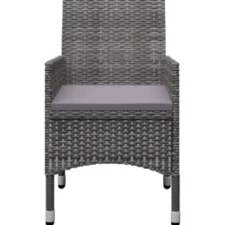 vidaXL - Bistroset - Grijs - Poly rattan en gehard glas - 3 stuks