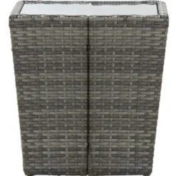 vidaXL - Bistroset - Grijs - Poly rattan en gehard glas - 3 stuks