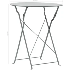 vidaXL - Bistroset - Grijs - Staal - 3 stuks
