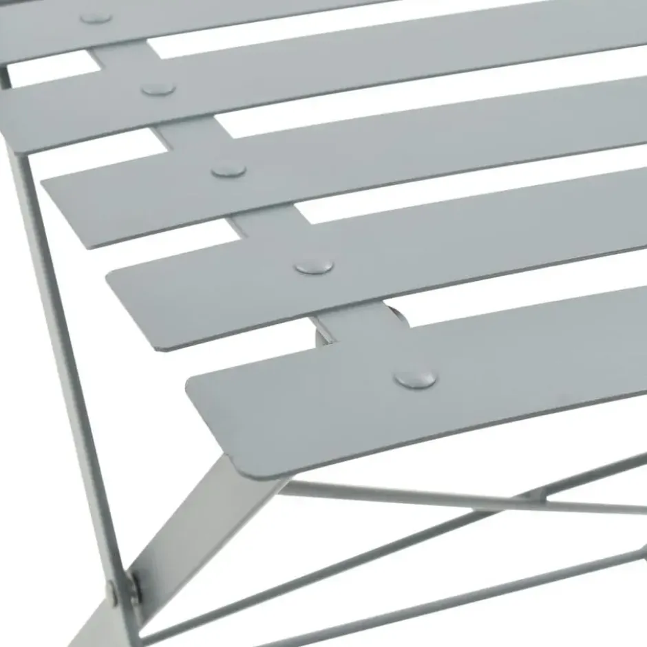 vidaXL - Bistroset - Grijs - Staal - 3 stuks