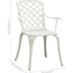 vidaXL - Bistroset - Wit - Aluminium - 3 stuks