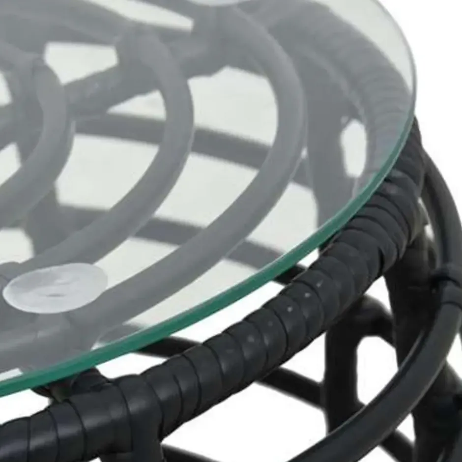 vidaXL - Bistroset - Zwart - Poly rattan