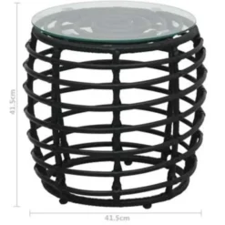 vidaXL - Bistroset - Zwart - Poly rattan