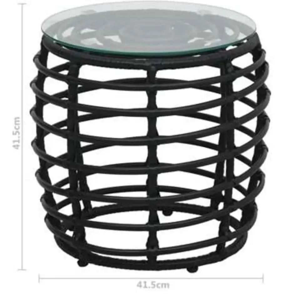 vidaXL - Bistroset - Zwart - Poly rattan