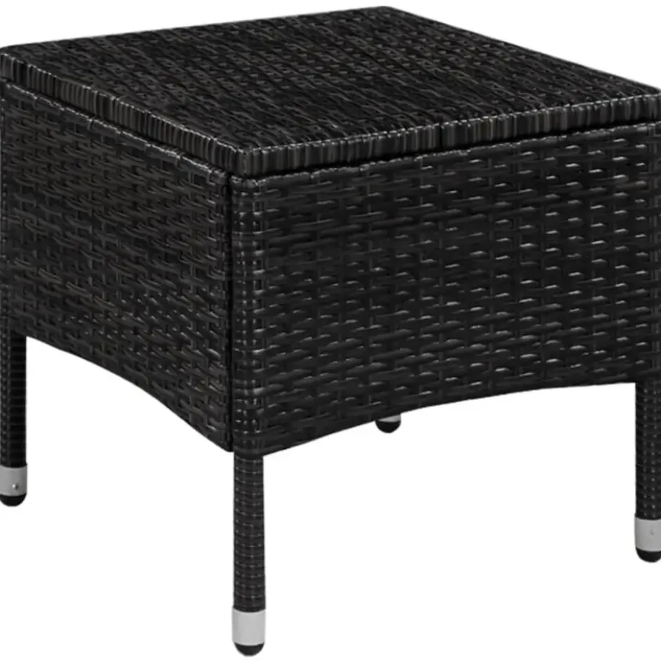 vidaXL - Bistroset - Zwart - Poly rattan