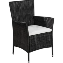 vidaXL - Bistroset - Zwart - Poly rattan