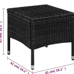 vidaXL - Bistroset - Zwart - Poly rattan