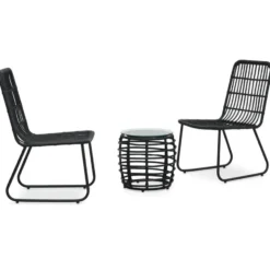 vidaXL - Bistroset - Zwart - Poly rattan