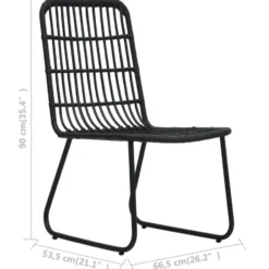 vidaXL - Bistroset - Zwart - Poly rattan