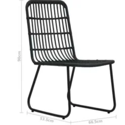 vidaXL - Bistroset - Zwart - Poly rattan