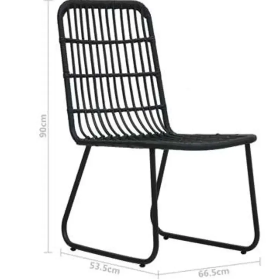 vidaXL - Bistroset - Zwart - Poly rattan