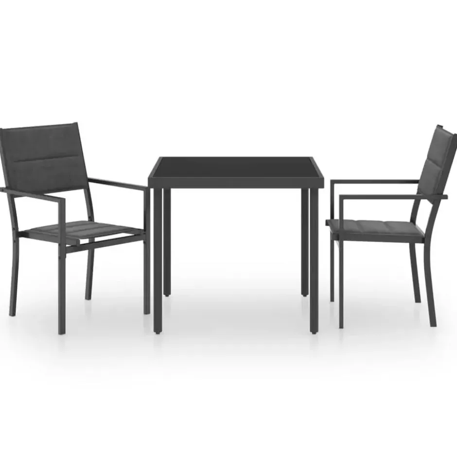 vidaXL - Bistroset - Zwart - Staal