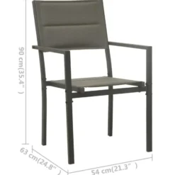 vidaXL - Bistroset - Zwart - Staal