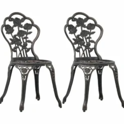 vidaXL - Bistrostoelen - Bronskleurig - Gietaluminium - 2 stuks