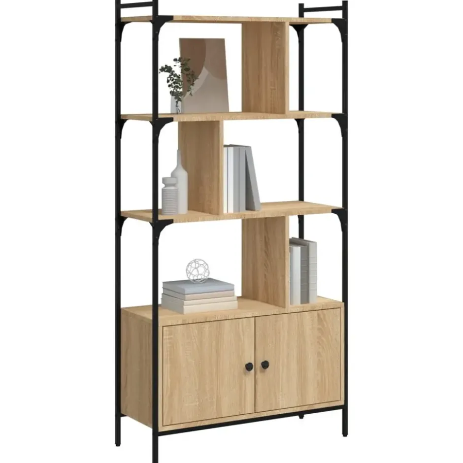 vidaXL - Boekenkast - Bruin - Bewerkt hout