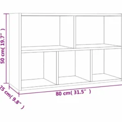 vidaXL - Boekenkast/dressoir met 5 vakken - Gerookt eiken - Hout - 50x25x80 cm