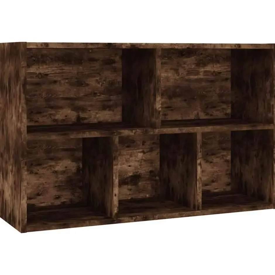 vidaXL - Boekenkast/dressoir met 5 vakken - Gerookt eiken - Hout - 50x25x80 cm