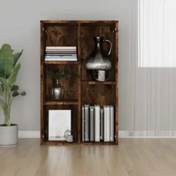 vidaXL - Boekenkast/dressoir met 5 vakken - Gerookt eiken - Hout - 50x25x80 cm