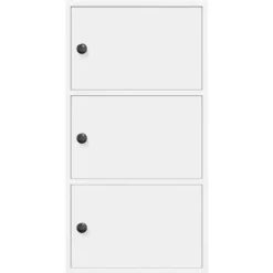 vidaXL - Boekenkast met 3 deuren voor woonkamers - Wit - Hout - 40x24x77 cm