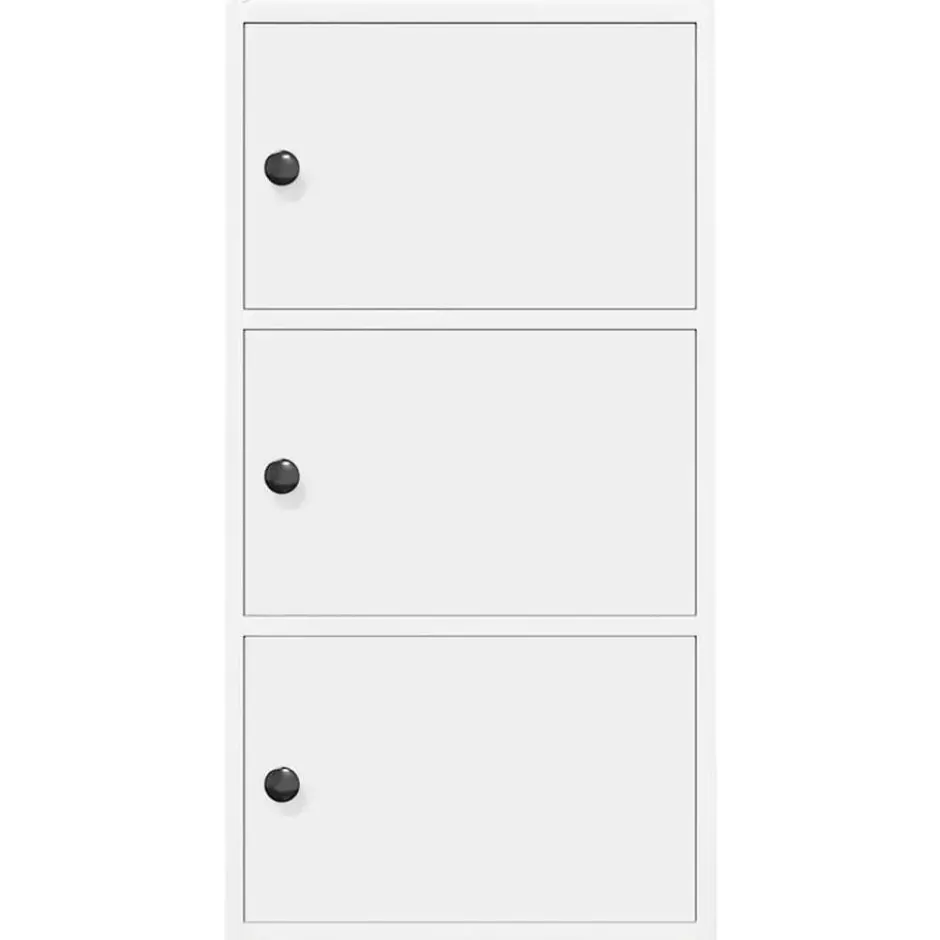 vidaXL - Boekenkast met 3 deuren voor woonkamers - Wit - Hout - 40x24x77 cm