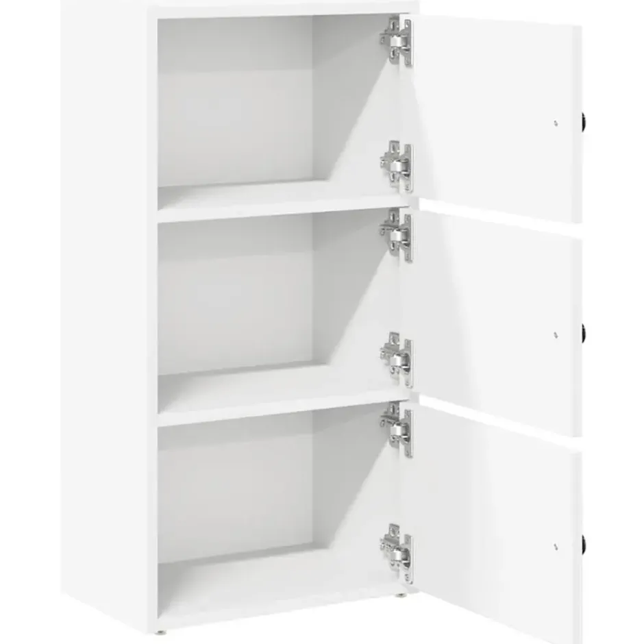 vidaXL - Boekenkast met 3 deuren voor woonkamers - Wit - Hout - 40x24x77 cm