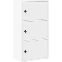 vidaXL - Boekenkast met 3 deuren voor woonkamers - Wit - Hout - 40x24x77 cm