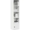 vidaXL - Boekenkast met deur en 4 open vakken - Wit - Hout - 31x24x127 cm
