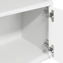 vidaXL - Boekenkast met deur en 4 open vakken - Wit - Hout - 31x24x127 cm