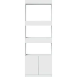 vidaXL - Boekenkast met deuren en 3 open vakken - Wit - Hout - 63x33x180 cm