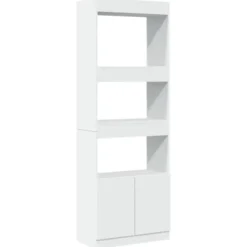 vidaXL - Boekenkast met deuren en 3 open vakken - Wit - Hout - 63x33x180 cm