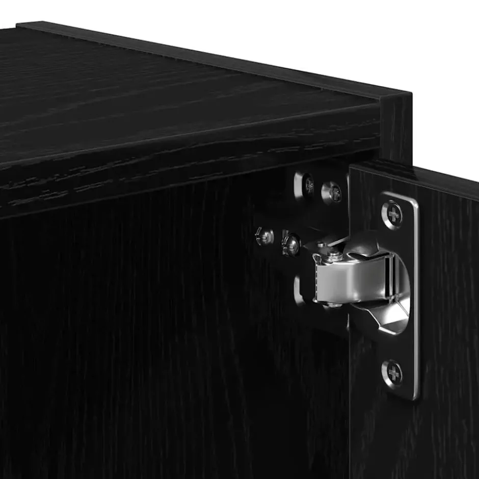 vidaXL - Boekenkast met 4 deuren voor woonkamers - Zwart - Hout - 40x24x102 cm