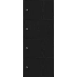 vidaXL - Boekenkast met 4 deuren voor woonkamers - Zwart - Hout - 40x24x102 cm