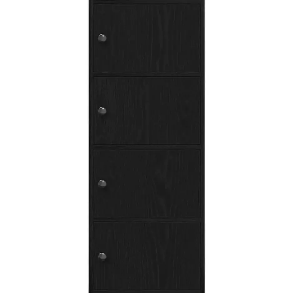 vidaXL - Boekenkast met 4 deuren voor woonkamers - Zwart - Hout - 40x24x102 cm